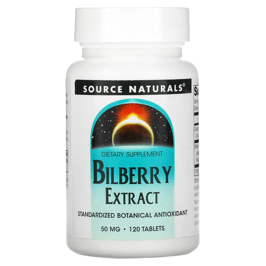 Source Naturals, Bilberry Extract, 50 mg, 120 Tablets