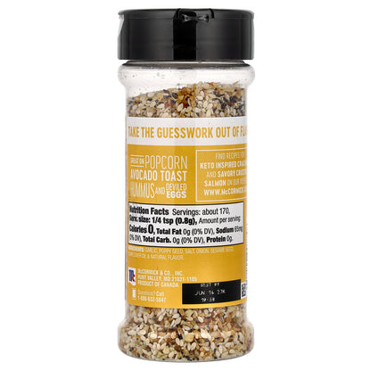 McCormick, All Purpose Seasoning, Everything Bagel with Sesame Seed, Onion, Garlic Salt and Poppy Seed, 4.8 oz (136 g)