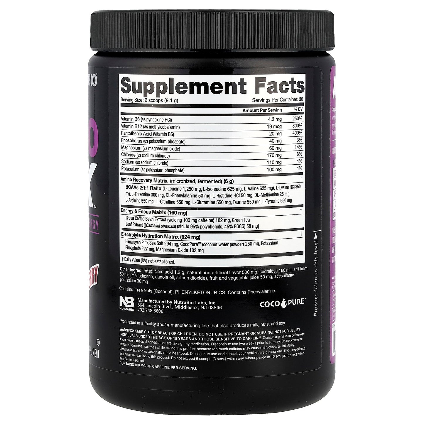 NutraBio, Amino Kick™, Grape Berry Crush, 9.6 oz (272 g)