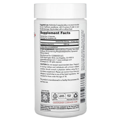 Codeage, Liposomal L-Glutamine+, 500 mg , 180 Capsules