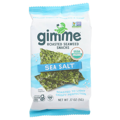 gimMe, Roasted Seaweed Snacks, Sea Salt, 6 Pack, 0.17 oz (5 g) Each