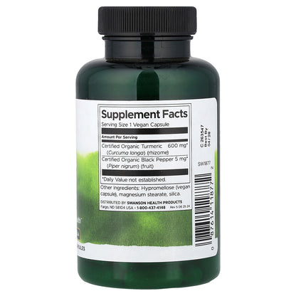 Swanson, Turmeric & Black Pepper, 90 Vegan Capsule