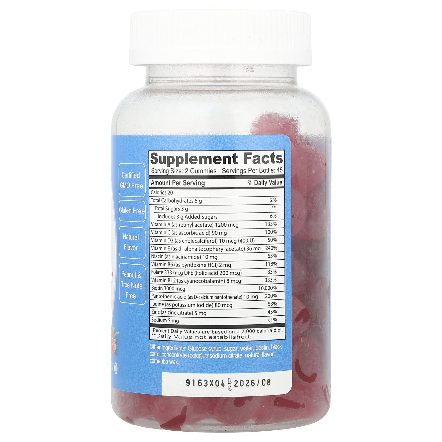 Doctor's Finest, Teen Multivitamin+ Gummies, Raspberry, 90 Gummies