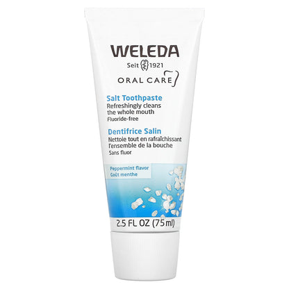 Weleda, Oral Care, Salt Toothpaste, Fluoride Free, Peppermint, 2.5 fl oz (75 ml)