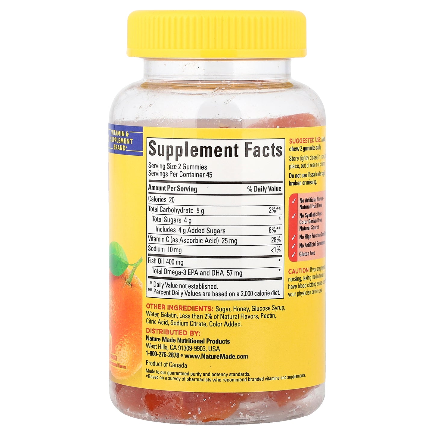 Nature Made, Fish Oil Gummies, Orange , 90 Gummies