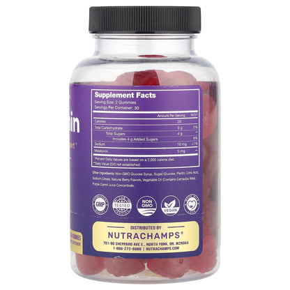 NutraChamps, Melatonin, Natural Berry, 60 Vegan Gummies