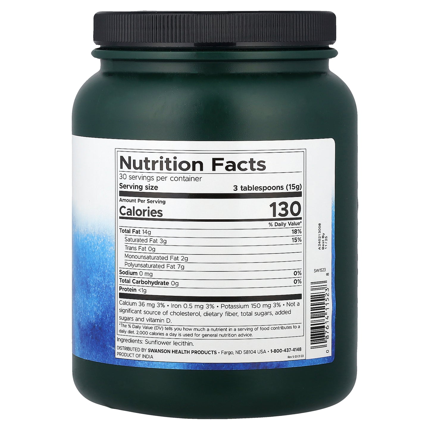 Swanson, Sunflower Lecithin Powder, 1 lb (454 g)