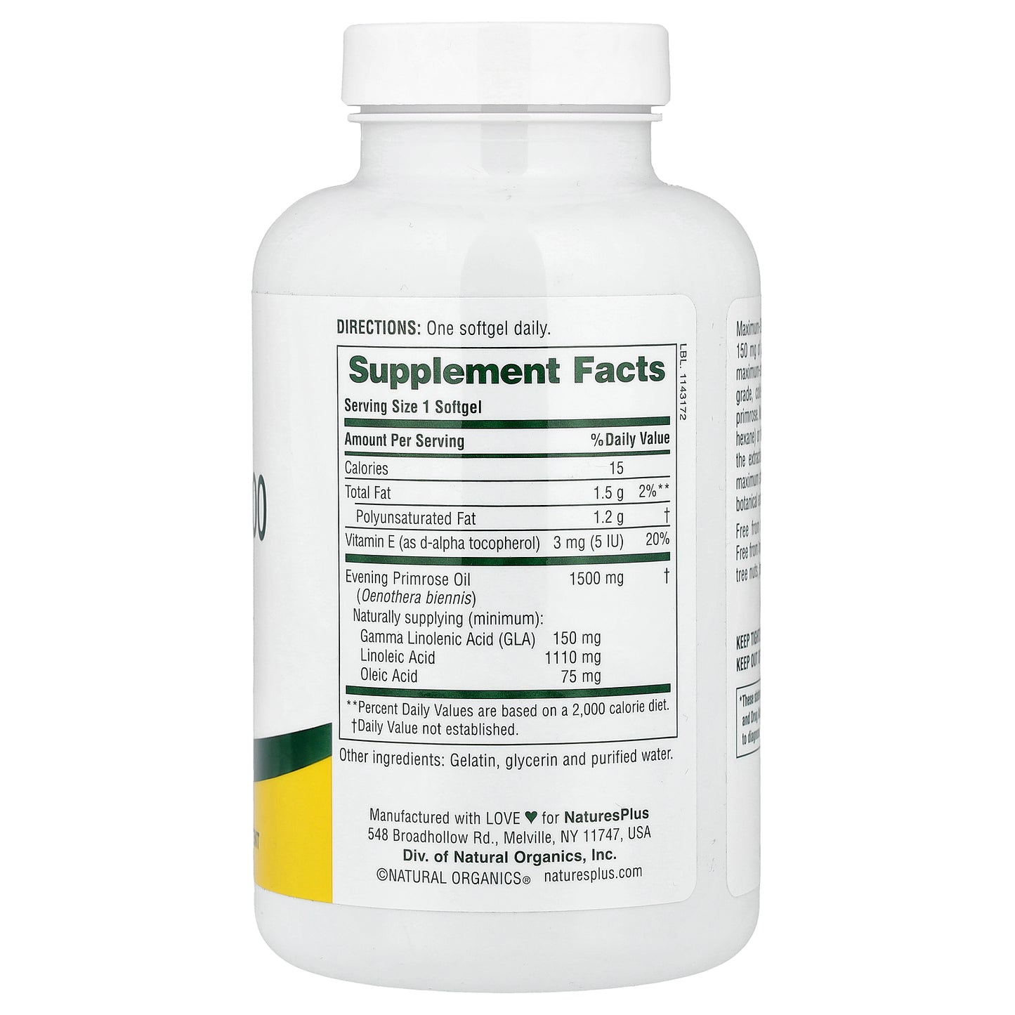 NaturesPlus, Ultra EPO® 1500, Evening Primrose Oil, 90 Softgels