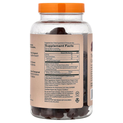 Om Mushrooms, Brain Fuel+, Mushroom Gummies, Raspberry, 56 Vegan Gummies