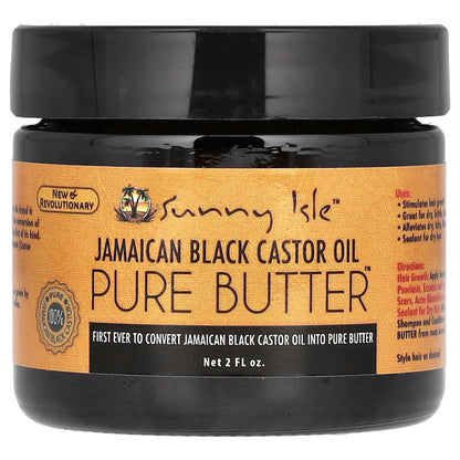 Sunny Isle, Jamaican Black Castor Oil, Pure Butter, 2 fl oz