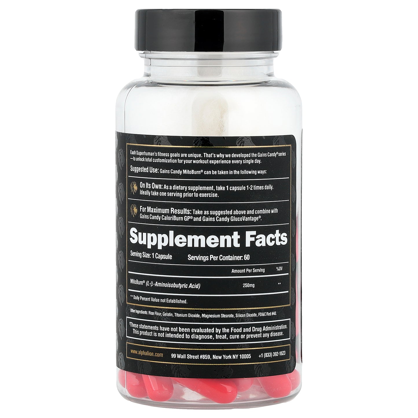 ALPHA LION, Gains Candy, MitoBurn®, 60 Capsules