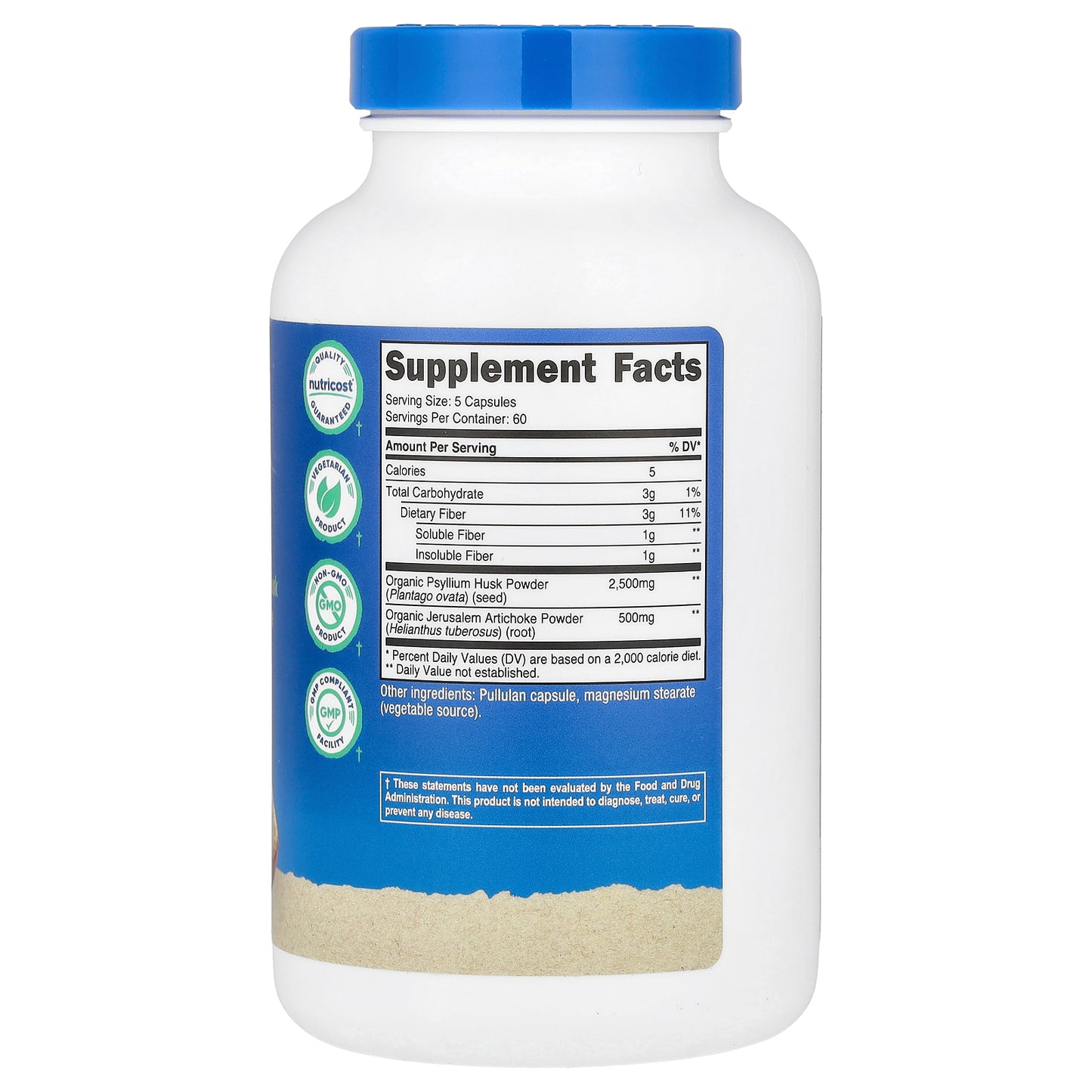 Nutricost, Fiber, 300 Capsules