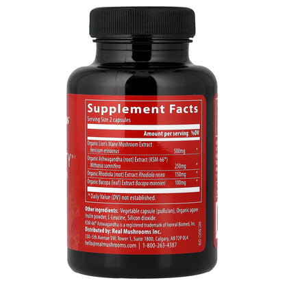 Real Mushrooms, RealClarity™, Mushrooms + Herbs, 60 Capsules