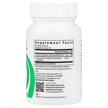 Seeking Health, Zinc Carnosine, 75 mg, 60 Capsules