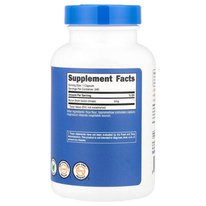 Nutricost, Boron, 5 mg , 240 Capsules