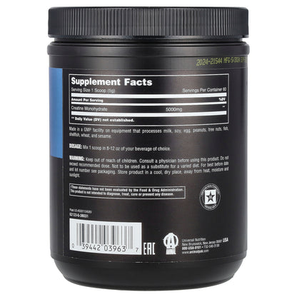 Animal, 100% Pure Creatine Monohydrate™ Powder, Unflavored, 10.58 oz (300 g)