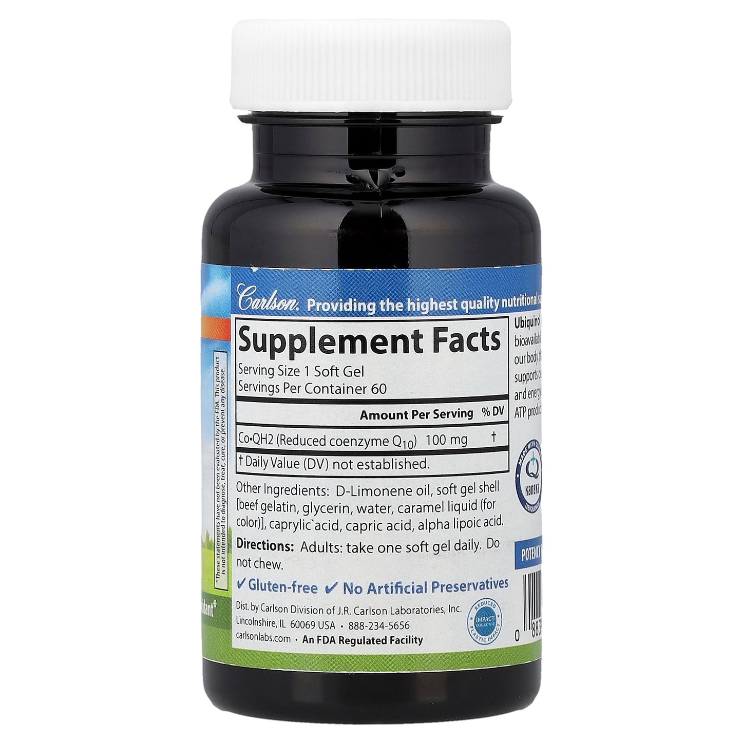 Carlson, Co-QH2 Ubiquinol, 100 mg, 60 Soft Gels