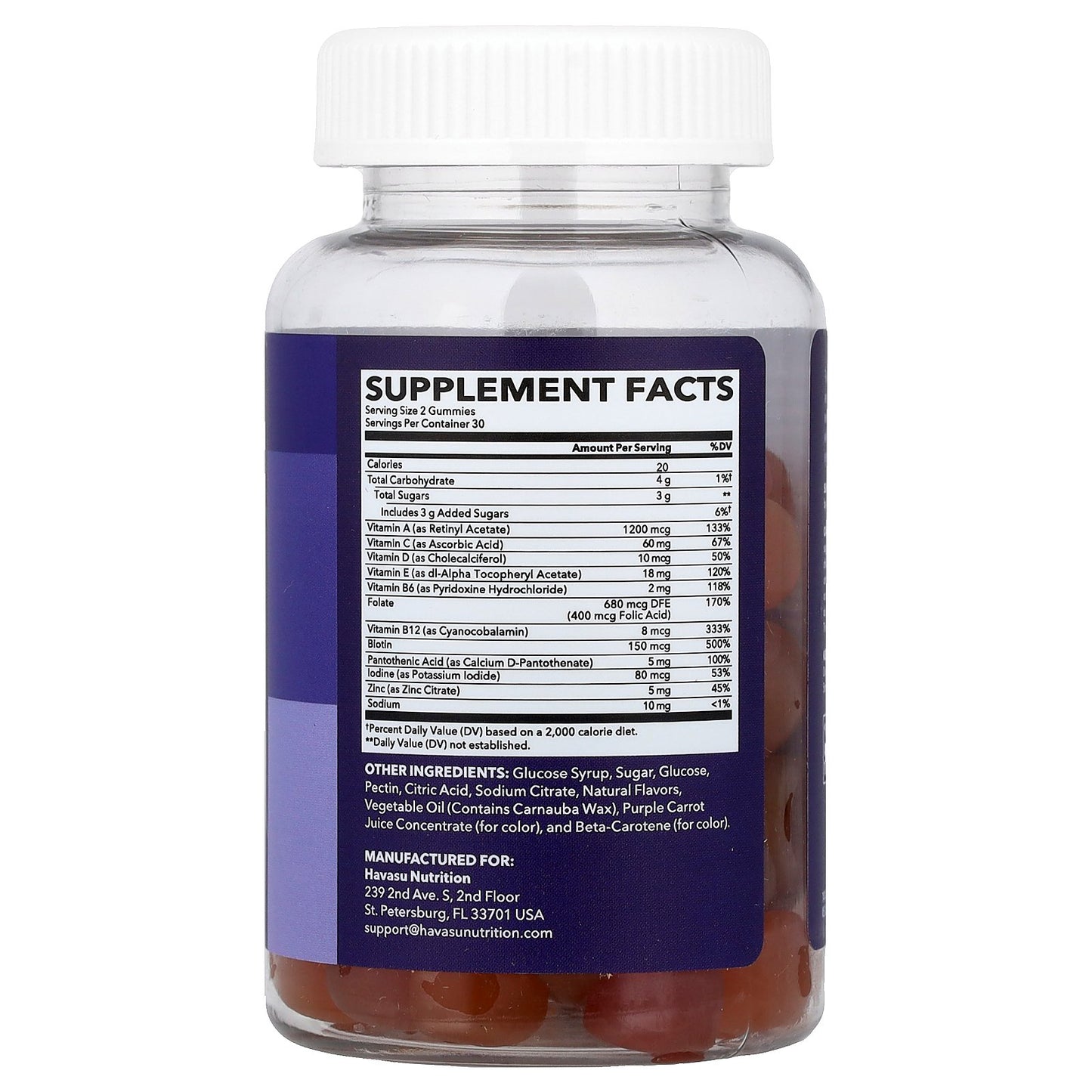 Havasu Nutrition, Multivitamin Gummies, Orange, Strawberry & Cherry,  60 Gummies