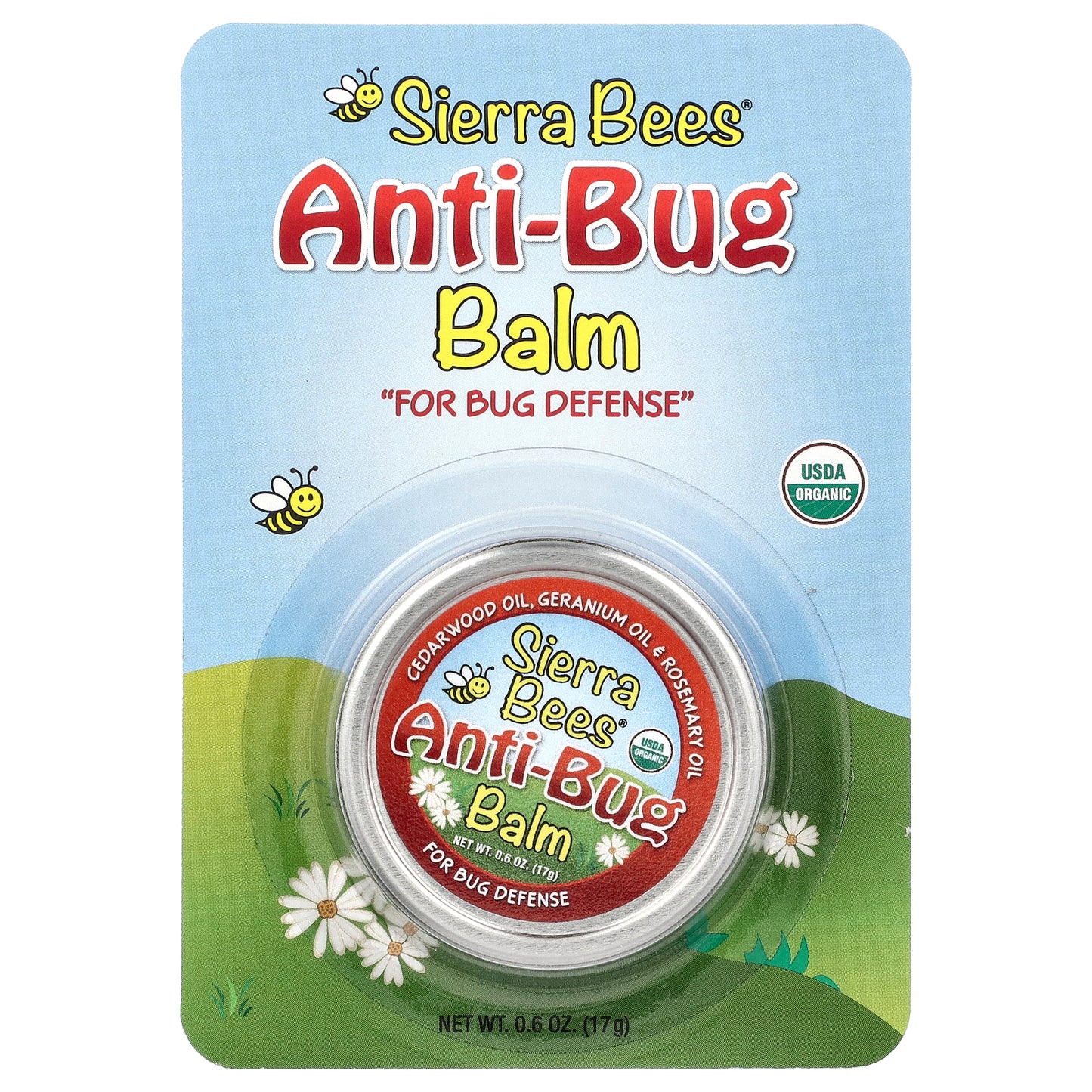 Sierra Bees, Anti-Bug Balm, Cedarwood, Geranium & Rosemary Oil, 0.6 oz (17 g)