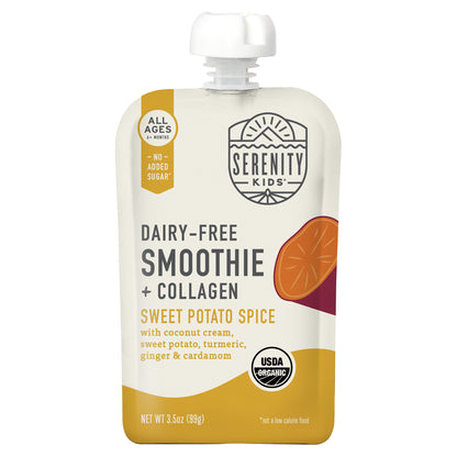 Serenity Kids, Dairy-Free Smoothie + Collagen, Sweet Potato Spice, All Ages 6+ Months, 3.5 oz (99 g)