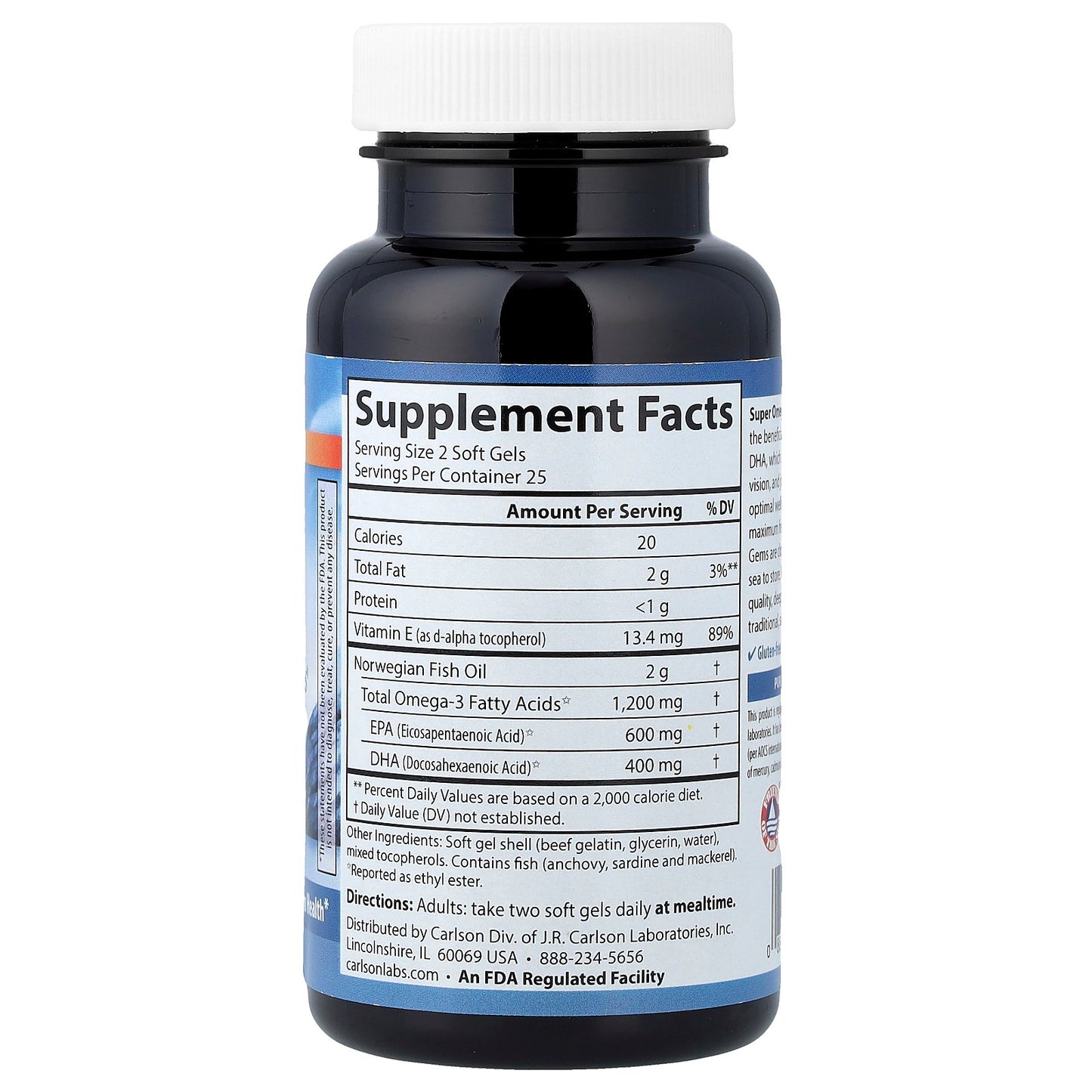 Carlson, Wild Caught Super Omega-3 Gems®, 50 Soft Gels