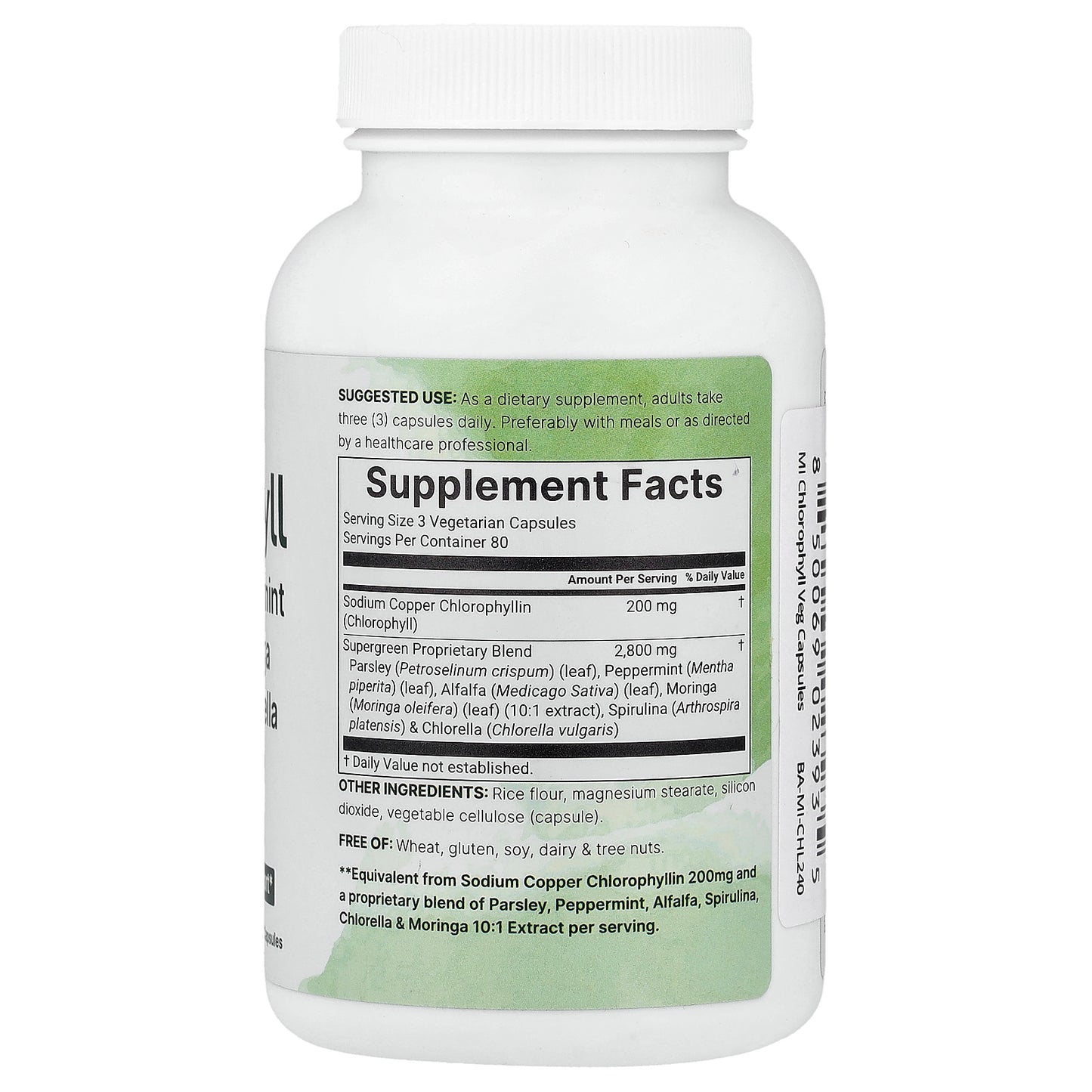 Micro Ingredients, Chlorophyll, 240 Vegetarian Capsules