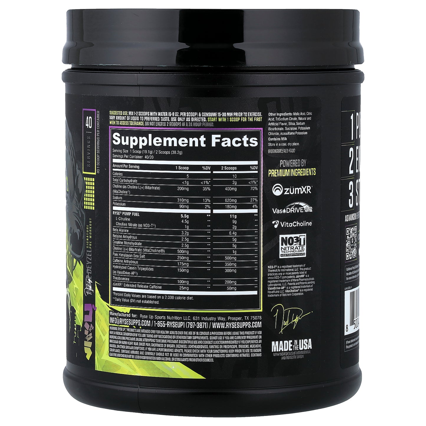 RYSE, Godzilla, Pre-Workout, Blackberry Lemonade, 1.7 lbs (764 g)