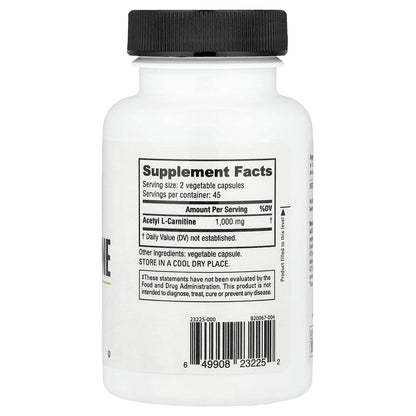 NutraBio, Acetyl L-Carnitine, 500 mg, 90 Veggie Capsules