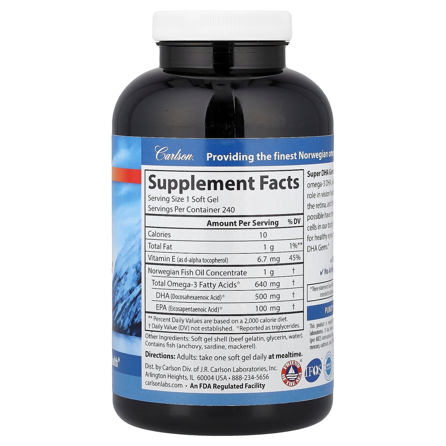 Carlson, Super DHA Gems®, 240 Soft Gels