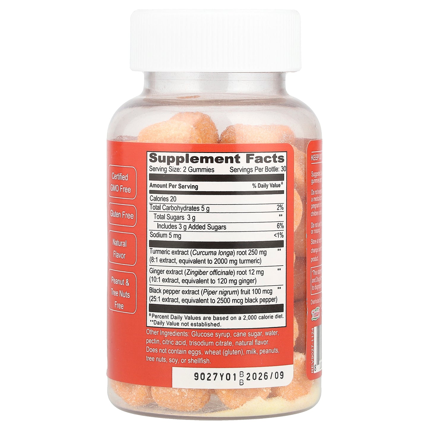 Doctor's Finest, Turmeric Curcumin Gummies With Ginger & Piperine, Peach, 60 Gummies