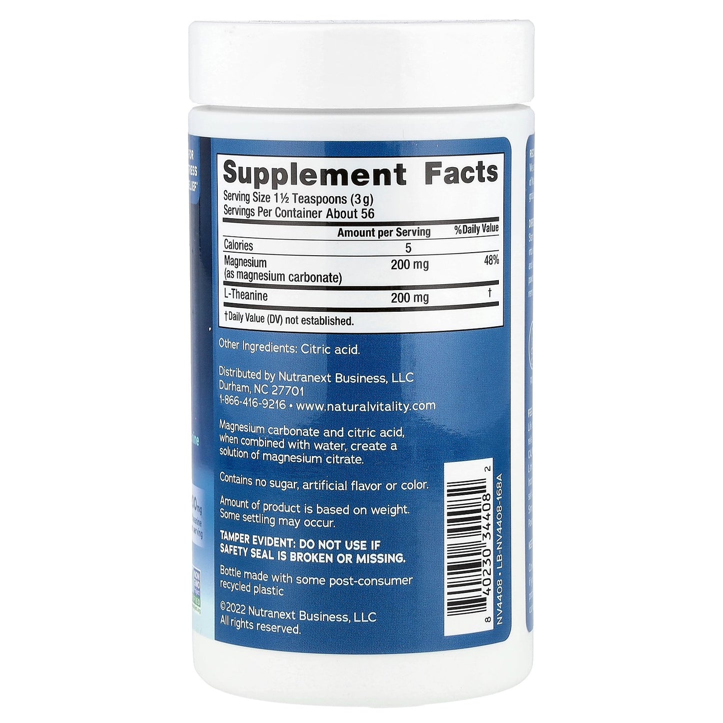 Natural Vitality, CALM® Mind, Magnesium Supplement with L-Theanine Drink Mix, Unflavored, 6 oz (168 g)