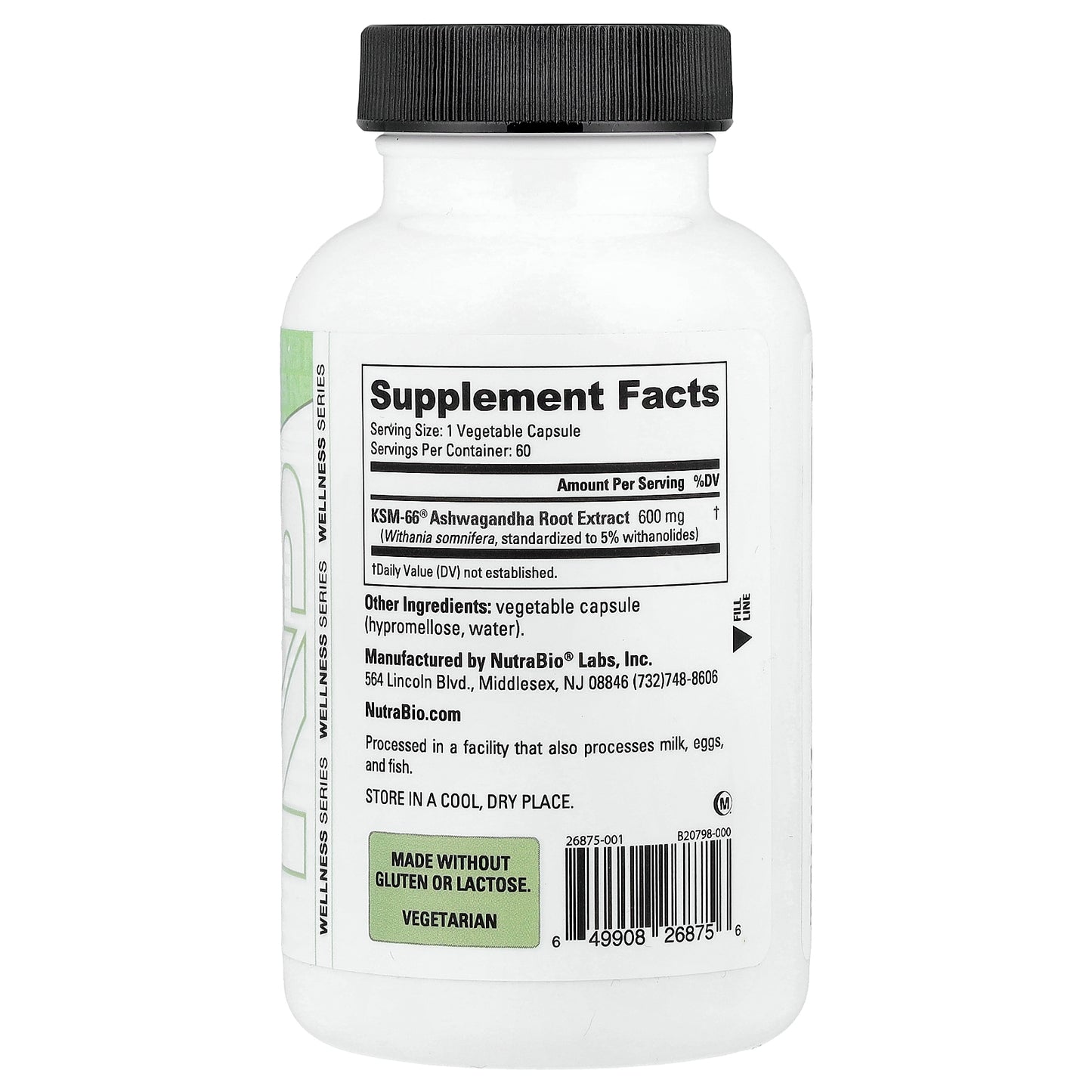 NutraBio, KSM-66®, Ashwagandha, 60 Capsules (600 mg per Capsule)