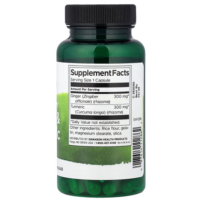 Swanson, Full Spectrum® Ginger & Turmeric, 60 Capsules