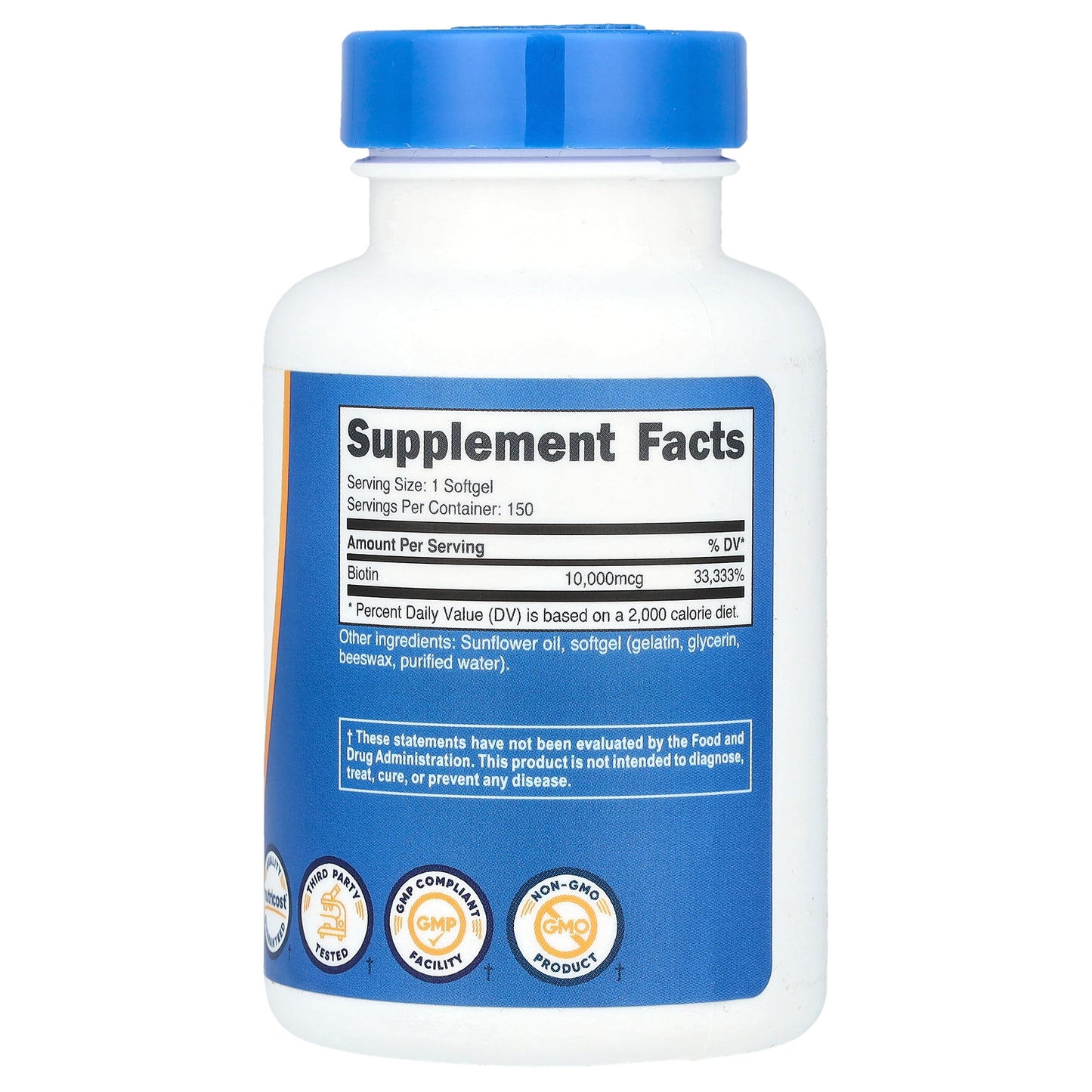 Nutricost, Biotin, Vitamin B7, 10,000 mcg, 150 Softgels