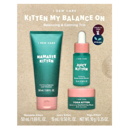 I Dew Care, Kitten My Balance On, Balancing & Calming Trio, 3 Piece Set