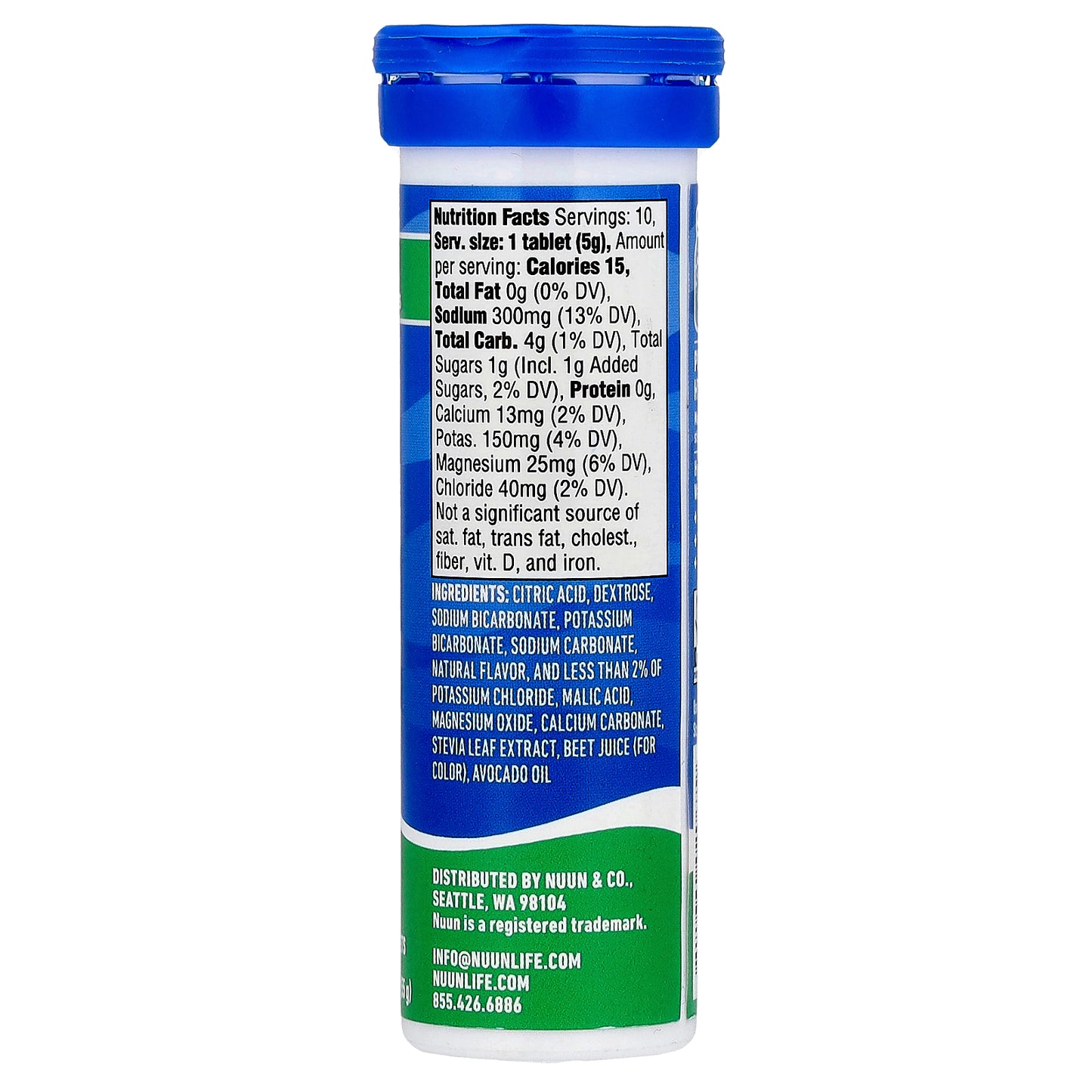 Nuun, Sport Hydration, Effervescent Electrolyte Drink, Watermelon, 10 Tablets