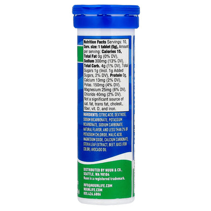 Nuun, Sport Hydration, Effervescent Electrolyte Drink, Watermelon, 10 Tablets