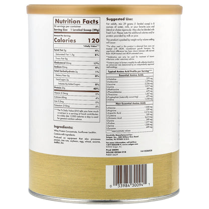 Solgar, Grass Fed, Whey To Go® Protein Powder, Unflavored, 2.3 lbs. (1,044 g)