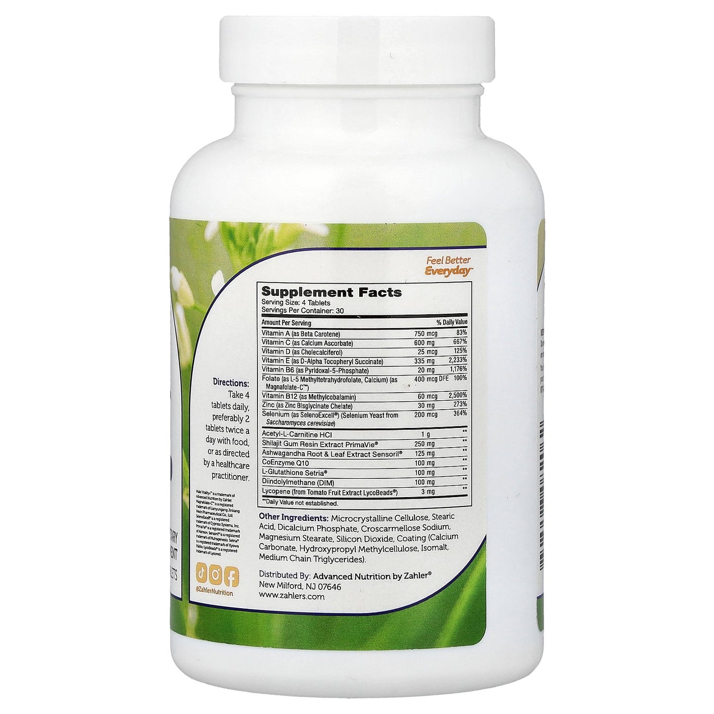 Zahler, Male Vitality+™, 120 Tablets