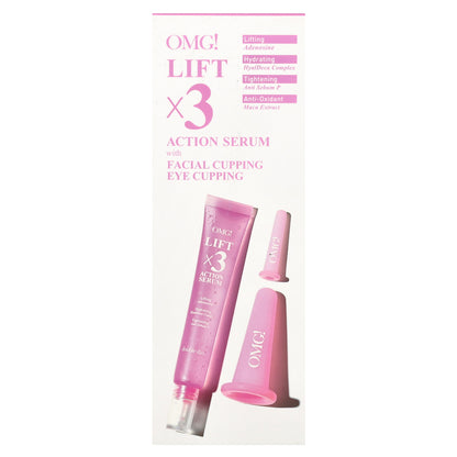 Double Dare, OMG! Lift x3 Action Serum with Facial Cupping Eye Cupping, 3 Piece Kit