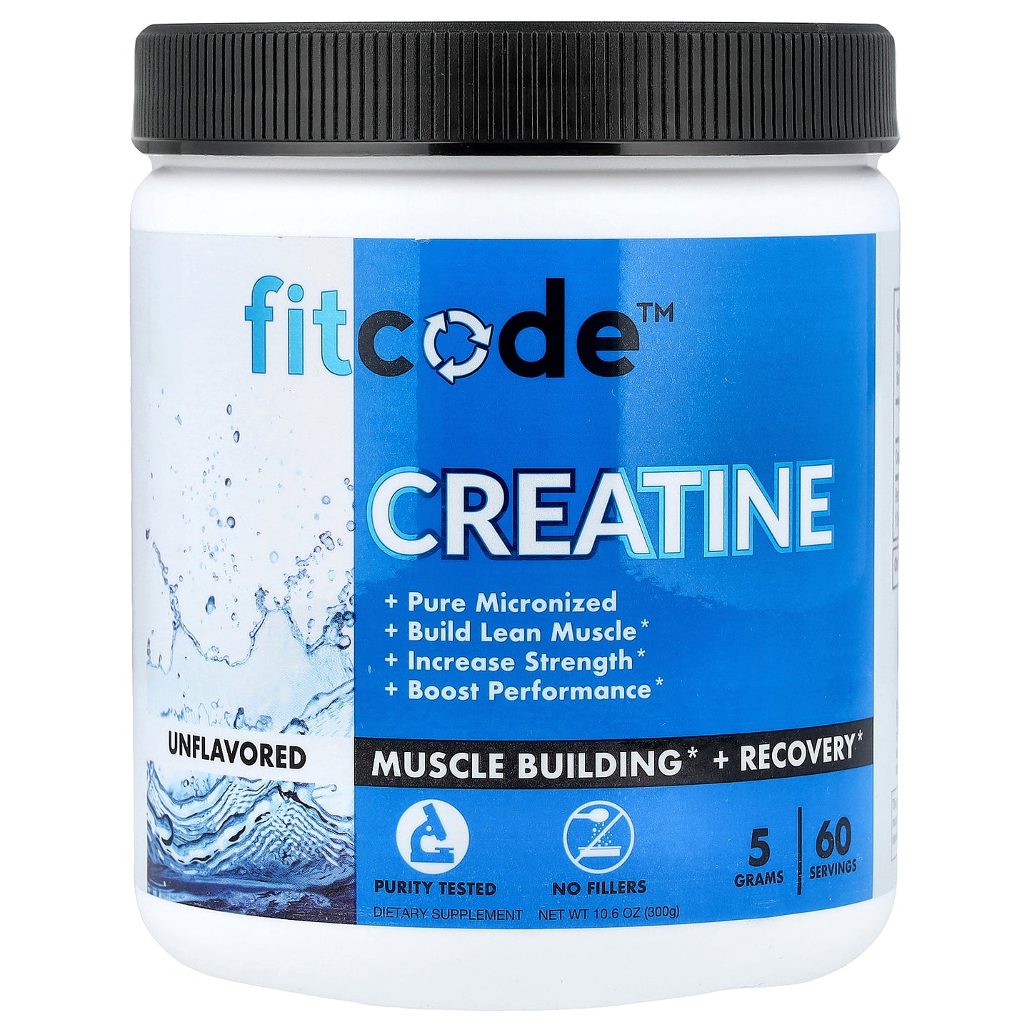fitcode, Creatine, Unflavored, 10.6 oz (300 g)