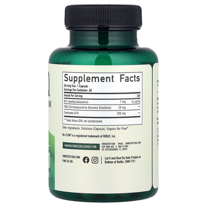 SMNutrition, PQQ With Vitamin B12, 60 Capsules