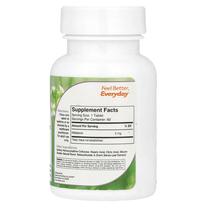 Zahler, Melatonin Chewables, Orange, 5 mg, 60 Chewable Tablets