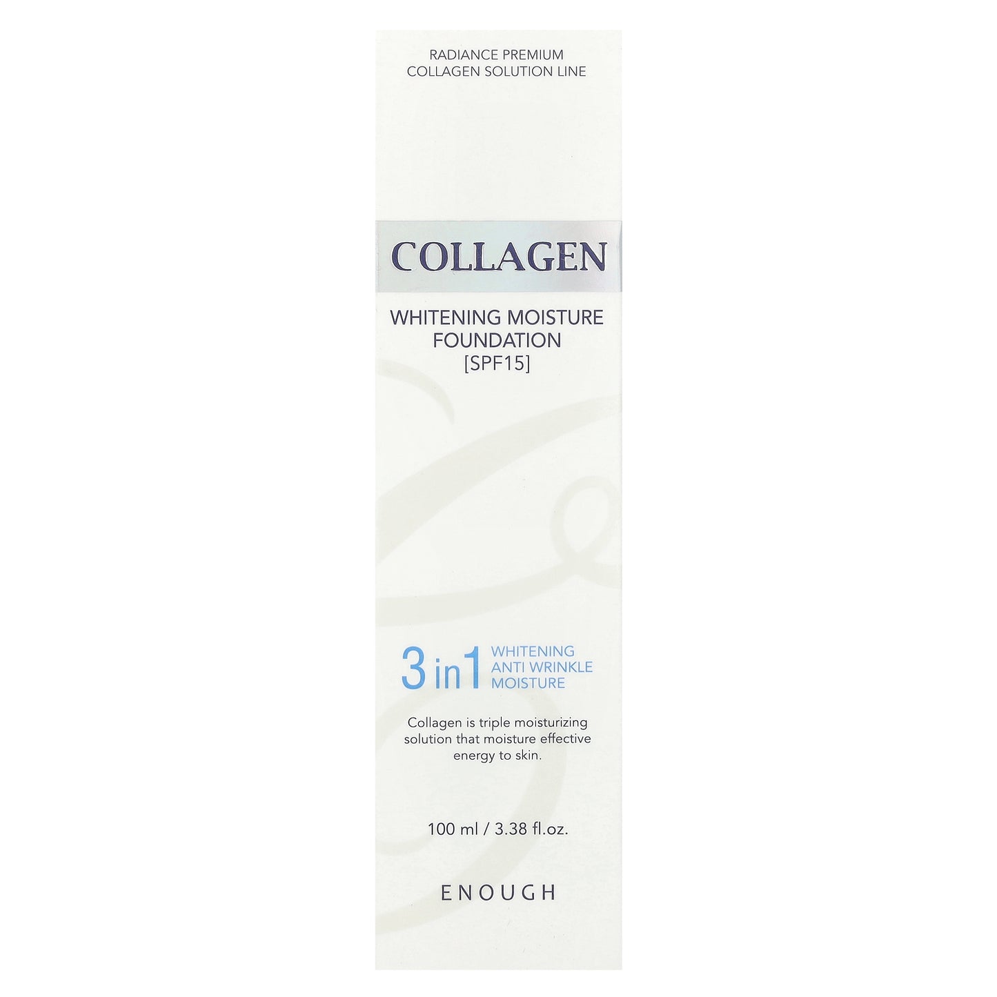 Enough, Collagen, Whitening Moisture Foundation, SPF 15, #21, 3.38 fl oz (100 ml)