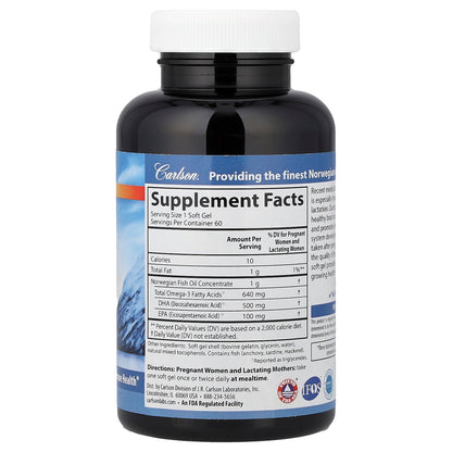 Carlson, Mom's DHA, 500 mg, 60 Soft Gels