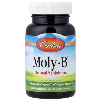 Carlson, Moly-B™,  Chelated Molybdenum, 300 Vegetarian Tablets (500 mcg per Tablet)