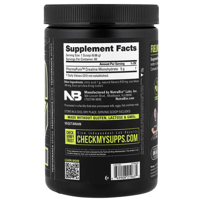 NutraBio, Micronized Creatine Monohydrate, Blue Razz, 14 oz (399 g)