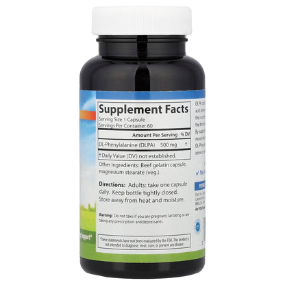 Carlson, DLPA, DL-Phenylalanine, 500 mg, 60 Capsules