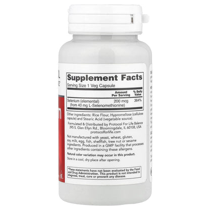Protocol for Life Balance, Selenium, 200 mcg, 90 Veg Capsules