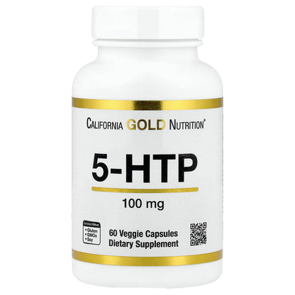 California Gold Nutrition, 5-HTP, 100 mg, 60 Veggie Capsules